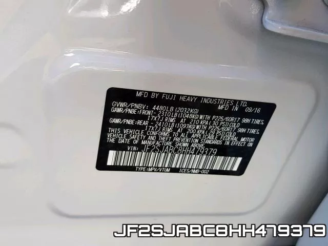 JF2SJABC8HH479379 фото 2