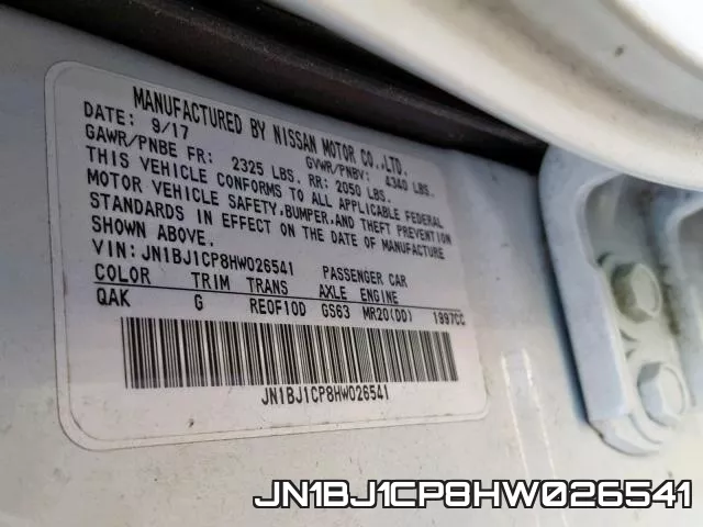 JN1BJ1CP8HW026541 фото 2