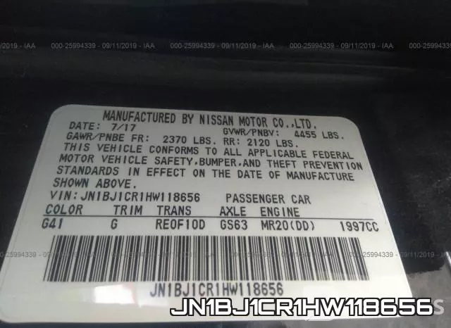 JN1BJ1CR1HW118656 фото 10