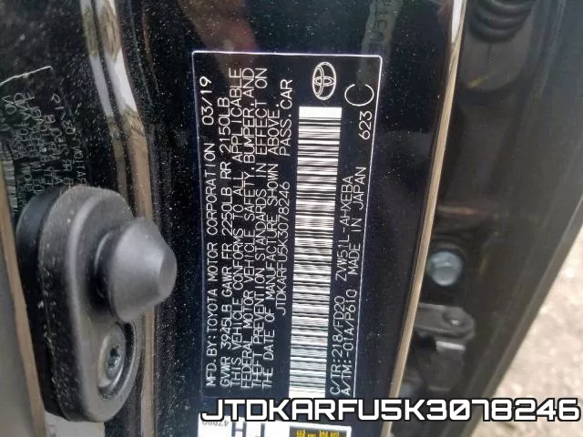 JTDKARFU5K3078246 фото 2