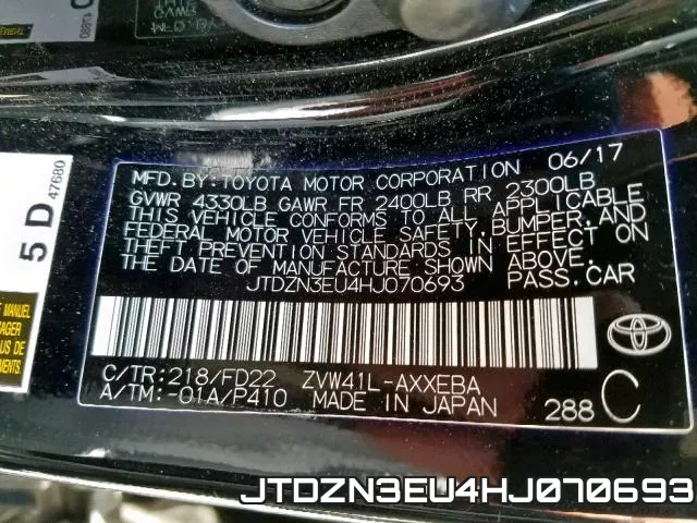 JTDZN3EU4HJ070693 фото 2