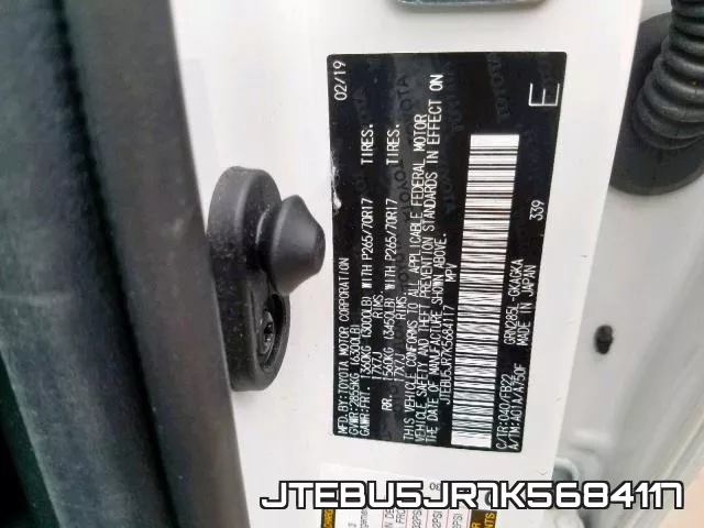 JTEBU5JR7K5684117 фото 2