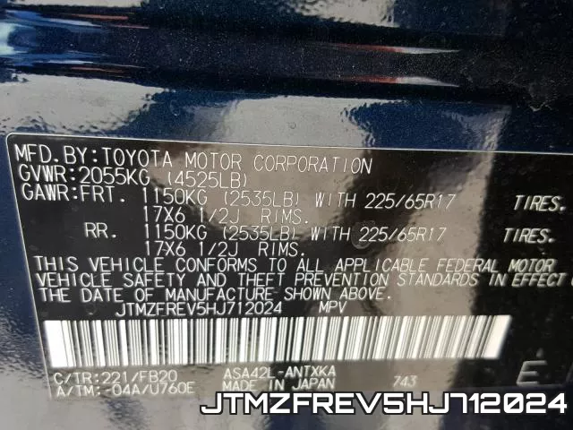 JTMZFREV5HJ712024 фото 2