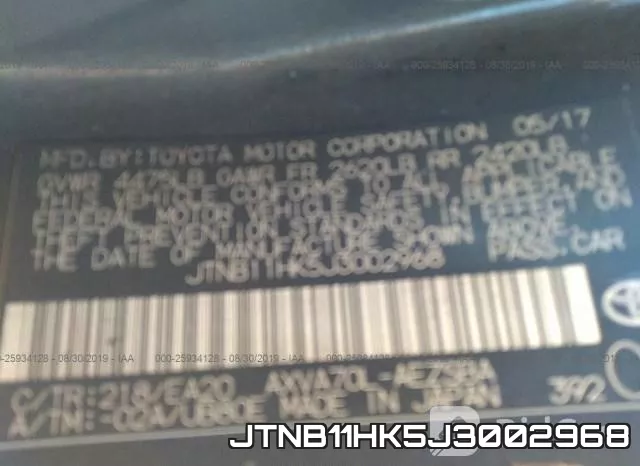 JTNB11HK5J3002968 фото 10