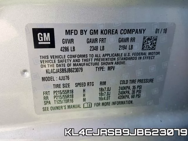 KL4CJASB9JB623079 фото 2