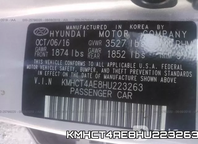 KMHCT4AE8HU223263 фото 10