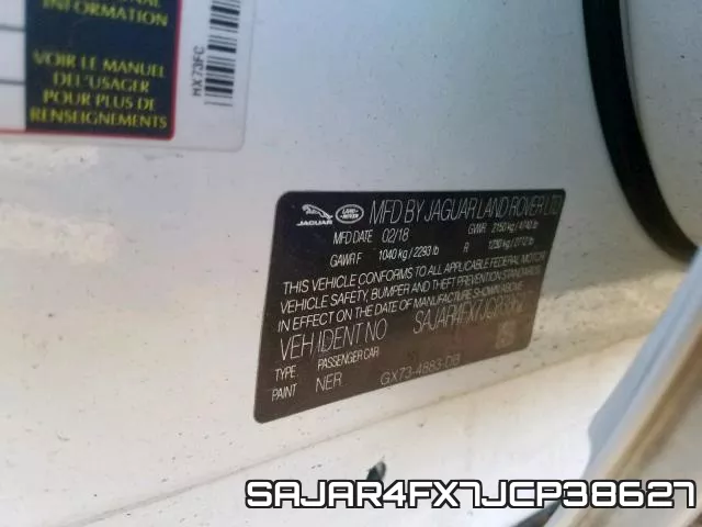 SAJAR4FX7JCP38627 фото 2