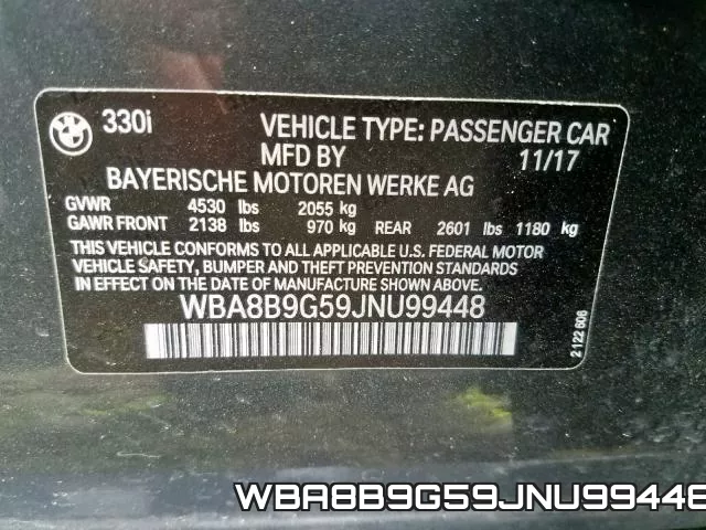 WBA8B9G59JNU99448 фото 2