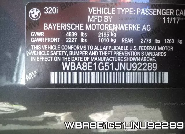 WBA8E1G51JNU92289 фото 10