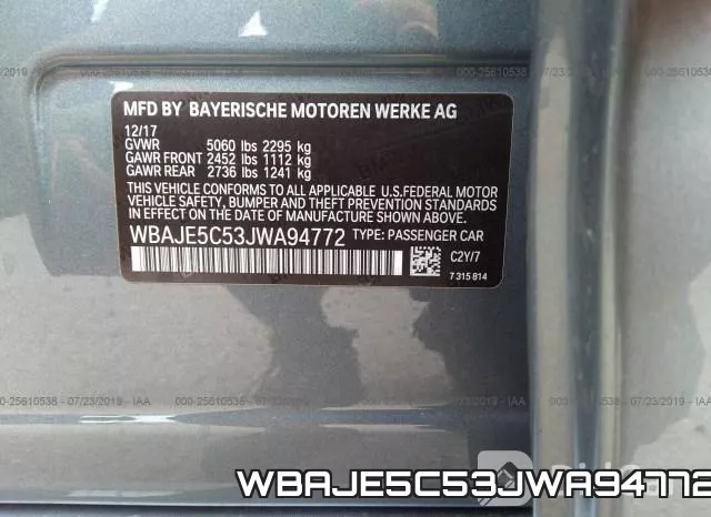 WBAJE5C53JWA94772 фото 10