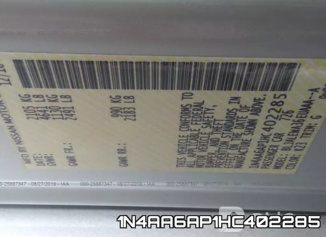 1N4AA6AP1HC402285 фото 10
