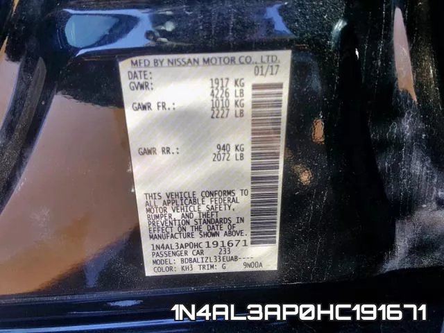 1N4AL3AP0HC191671 фото 2
