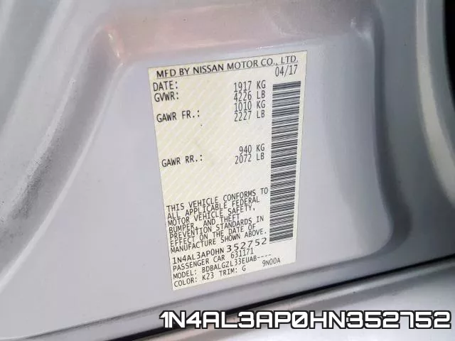 1N4AL3AP0HN352752 фото 2