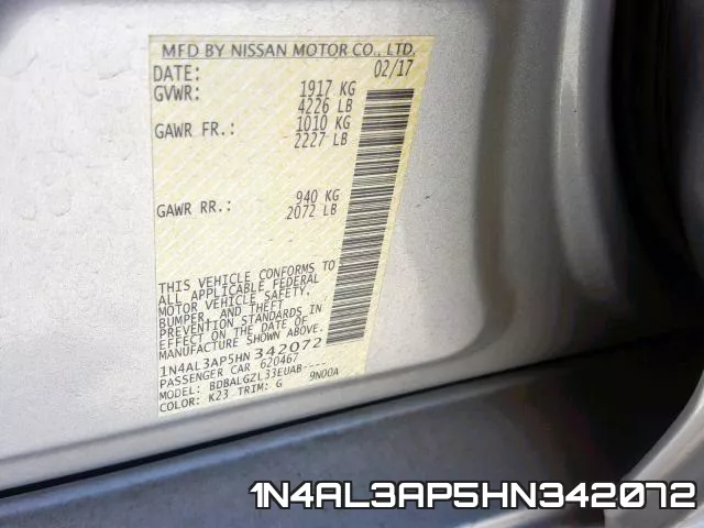 1N4AL3AP5HN342072 фото 2