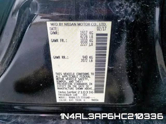 1N4AL3AP6HC210336 фото 2
