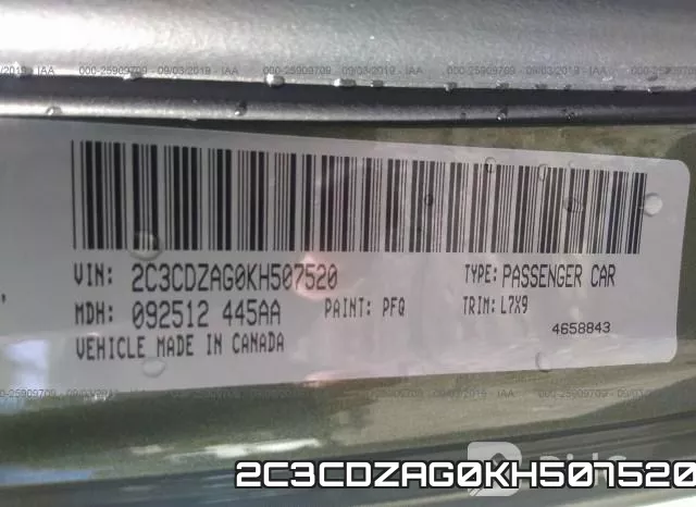 2C3CDZAG0KH507520 фото 10