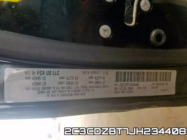 2C3CDZBT7JH234408 фото 2