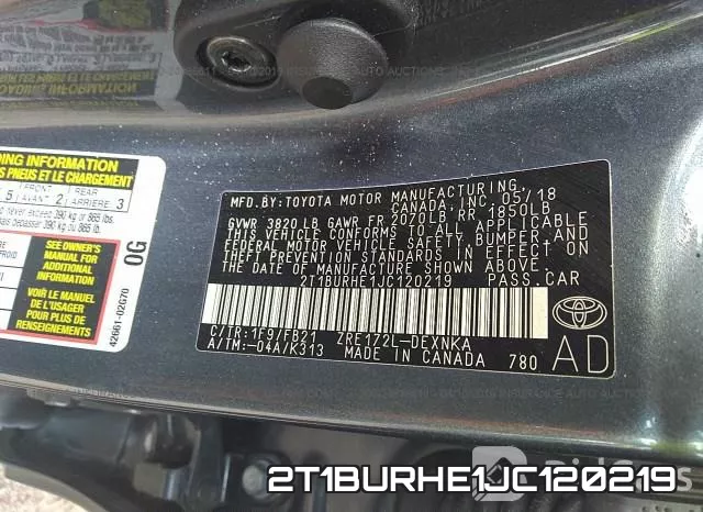 2T1BURHE1JC120219 фото 10