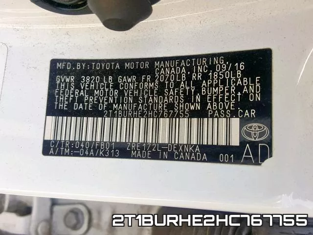 2T1BURHE2HC767755 фото 2