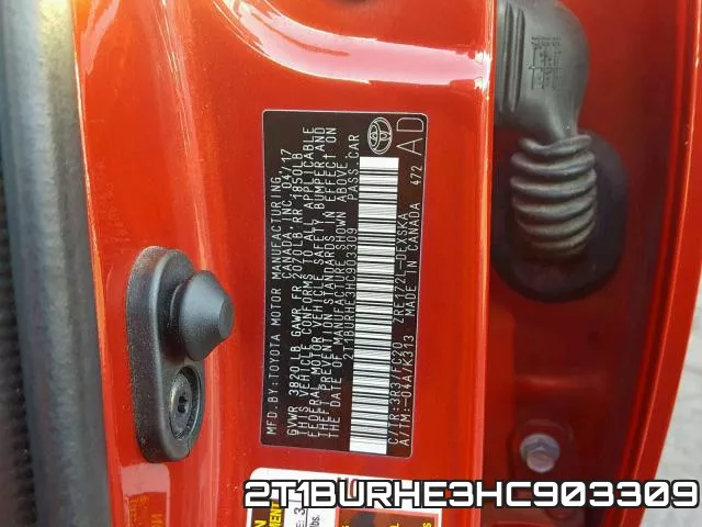 2T1BURHE3HC903309 фото 2