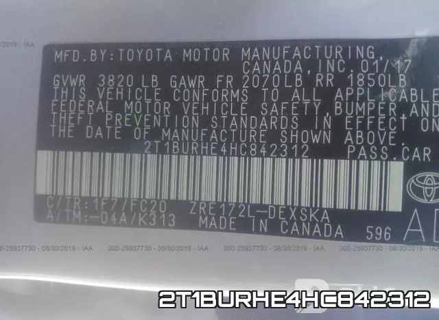 2T1BURHE4HC842312 фото 10