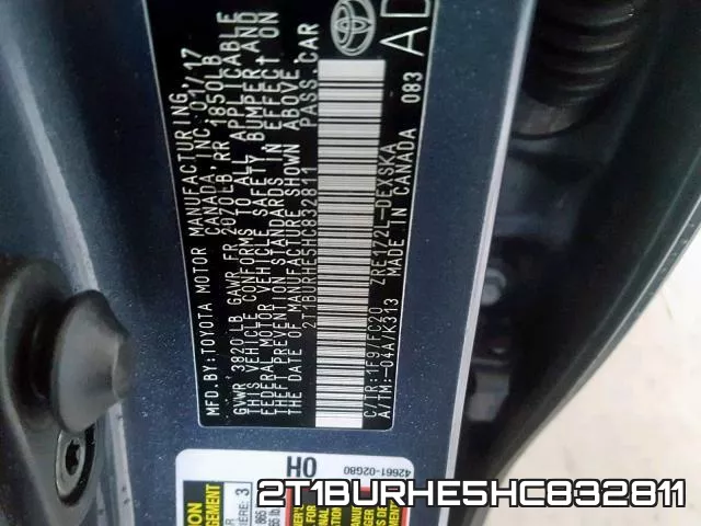 2T1BURHE5HC832811 фото 2