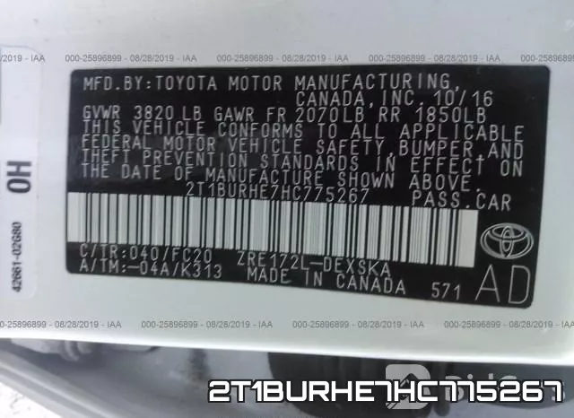 2T1BURHE7HC775267 фото 10