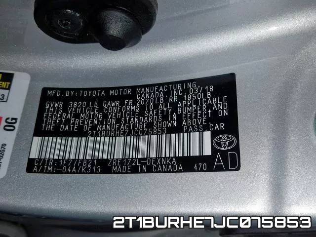 2T1BURHE7JC075853 фото 2