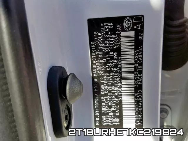 2T1BURHE7KC219824 фото 2