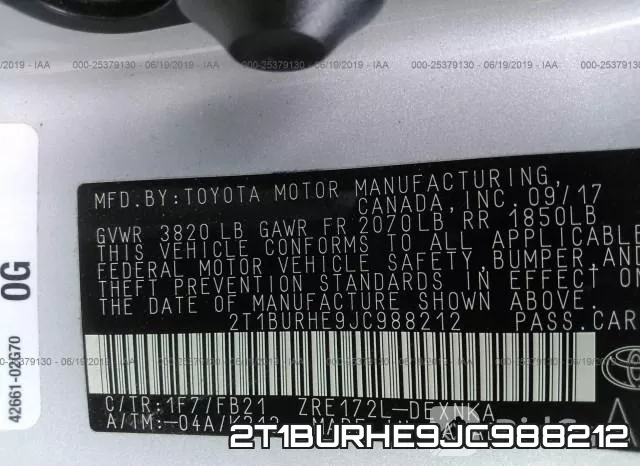 2T1BURHE9JC988212 фото 10