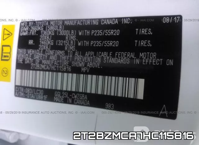 2T2BZMCA7HC115816 фото 10