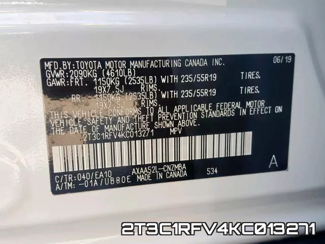 2T3C1RFV4KC013271 фото 2