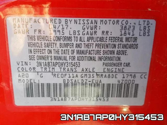 3N1AB7AP0HY315453 фото 2