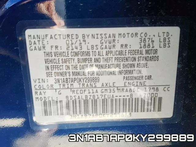 3N1AB7AP0KY299889 фото 2