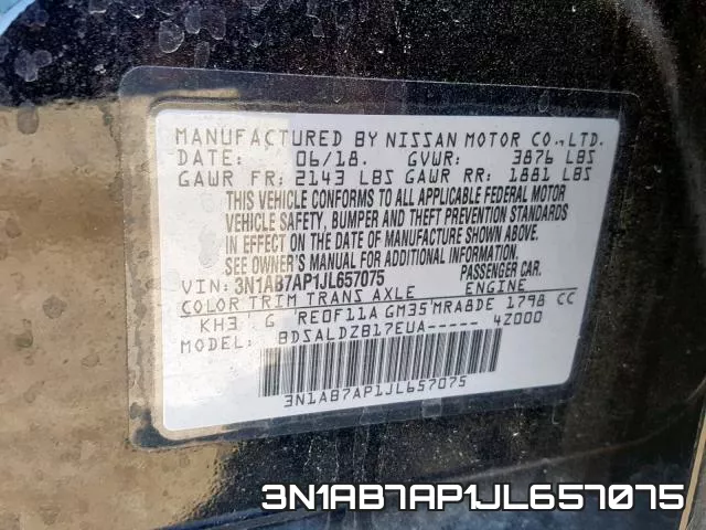 3N1AB7AP1JL657075 фото 2