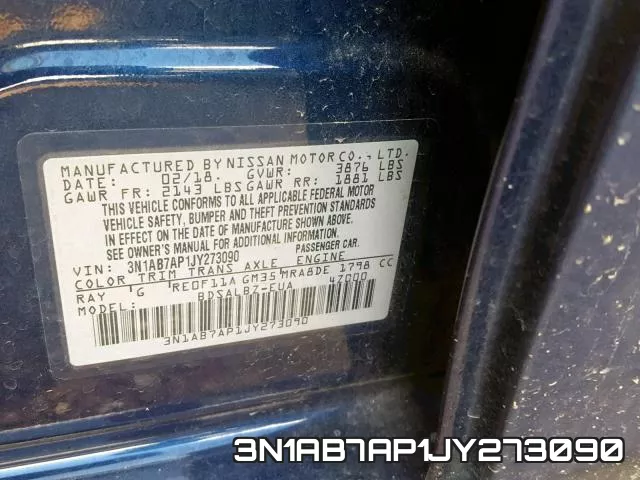 3N1AB7AP1JY273090 фото 2