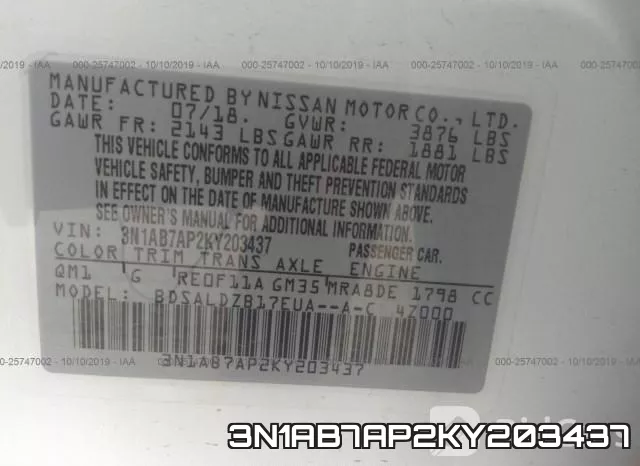 3N1AB7AP2KY203437 фото 10
