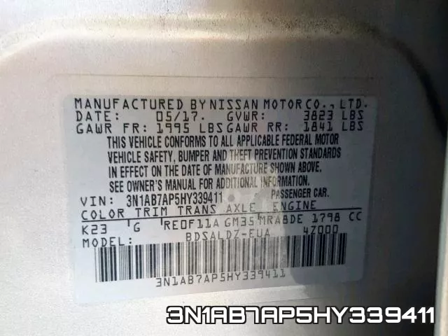 3N1AB7AP5HY339411 фото 2