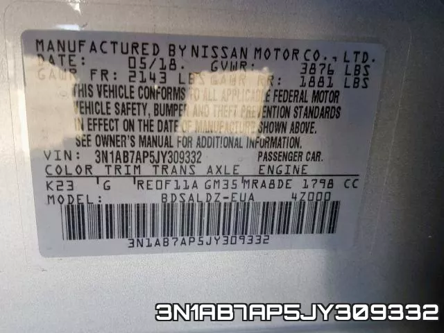 3N1AB7AP5JY309332 фото 2