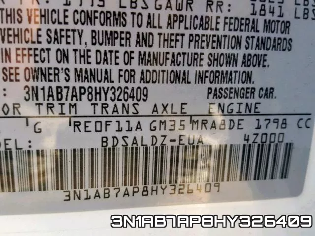 3N1AB7AP8HY326409 фото 2