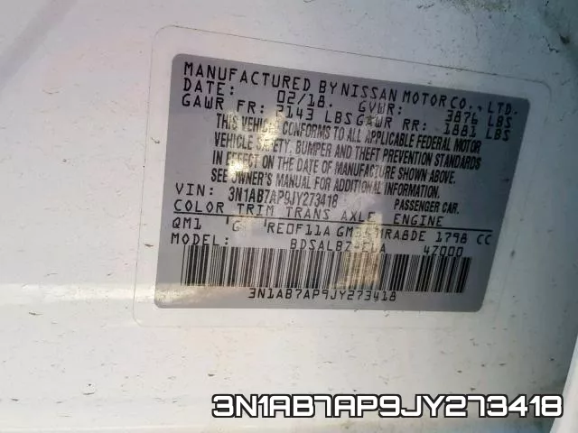 3N1AB7AP9JY273418 фото 2