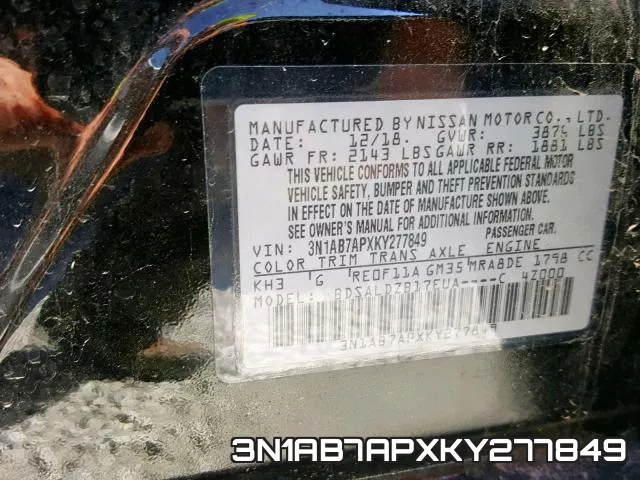 3N1AB7APXKY277849 фото 2