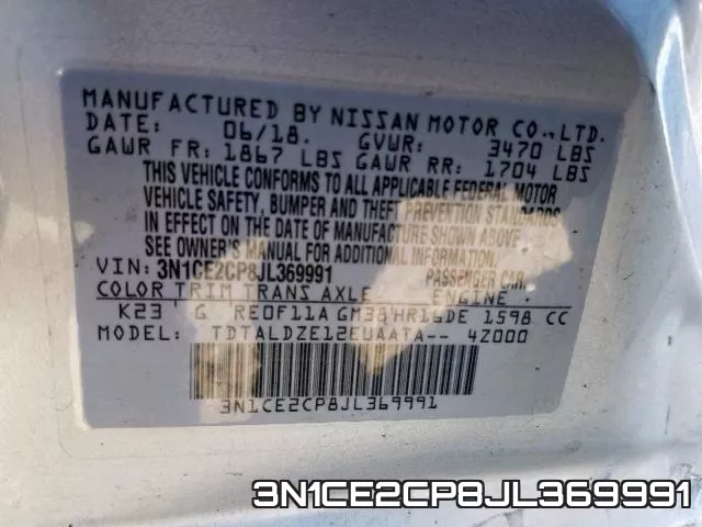 3N1CE2CP8JL369991 фото 2