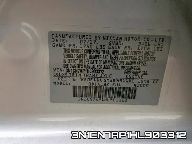3N1CN7AP1HL903312 фото 2