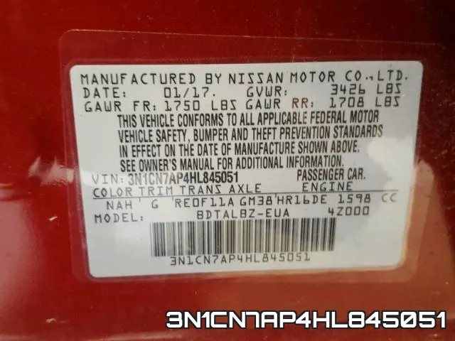 3N1CN7AP4HL845051 фото 2