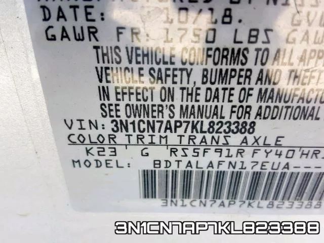 3N1CN7AP7KL823388 фото 2