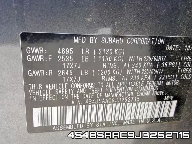4S4BSAAC9J3252715 фото 2
