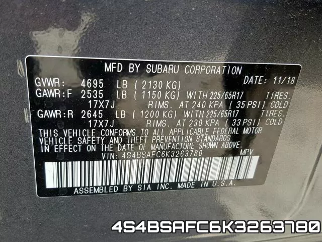 4S4BSAFC6K3263780 фото 2