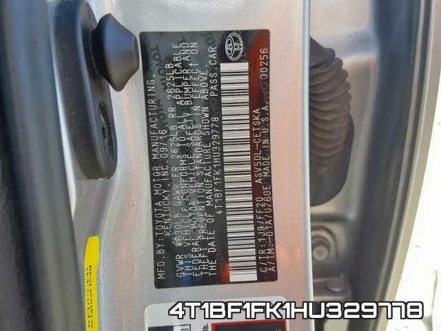 4T1BF1FK1HU329778 фото 2
