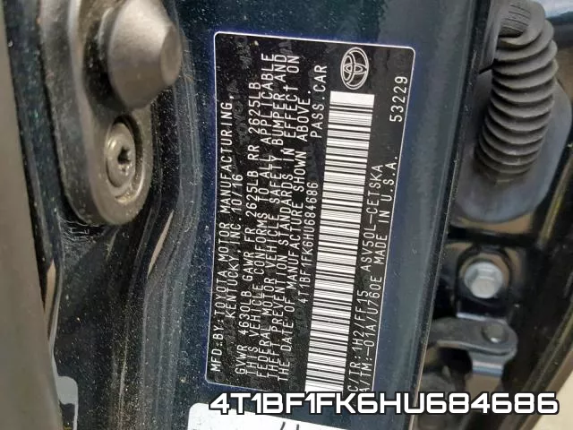 4T1BF1FK6HU684686 фото 2